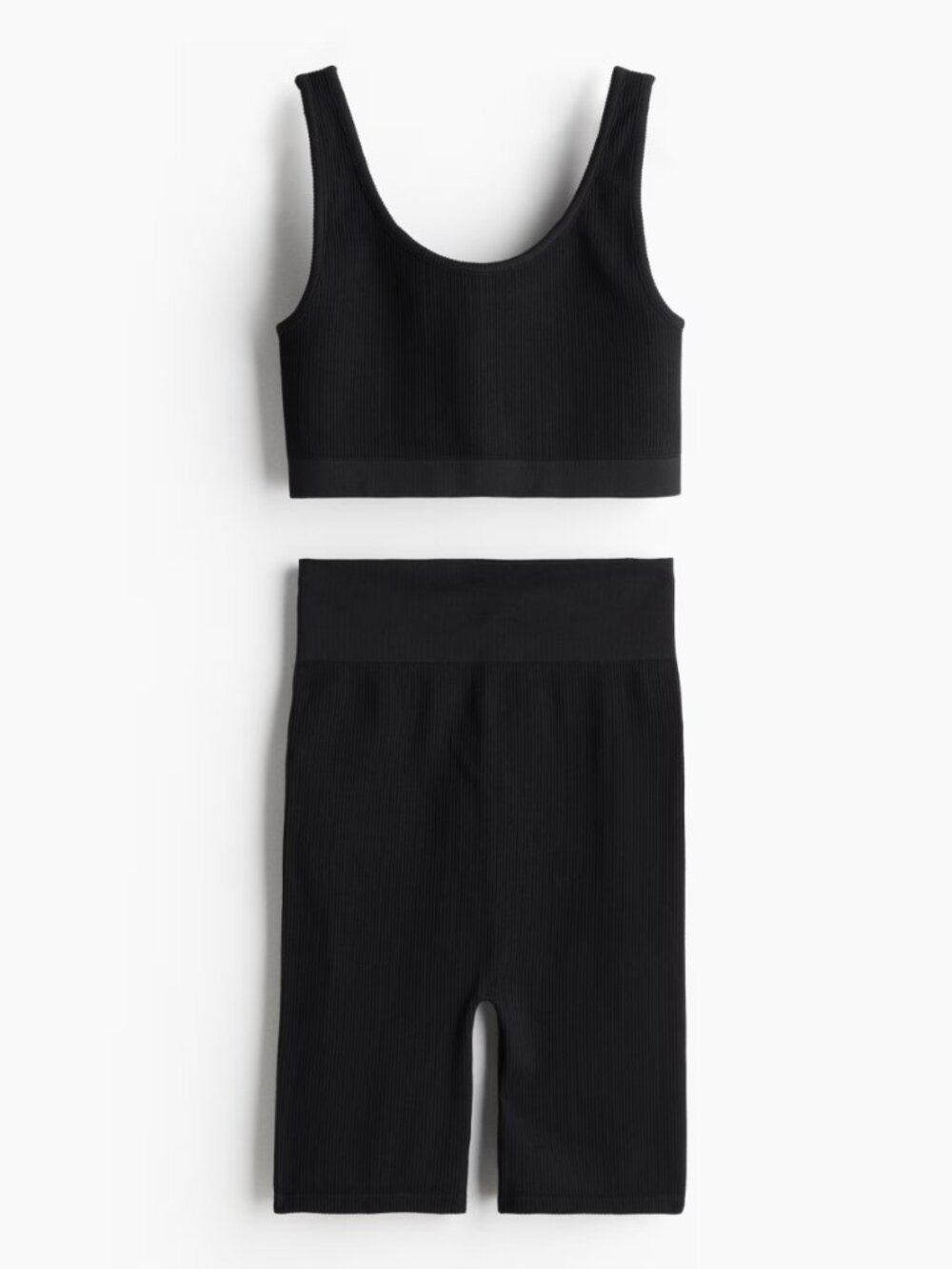 NWOT H&M MAMA 2-Piece Seamless Set Black Medium